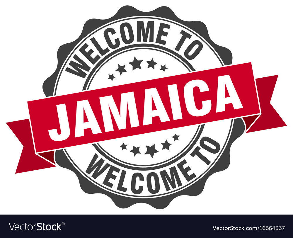 Jamaica round ribbon seal Royalty Free Vector Image