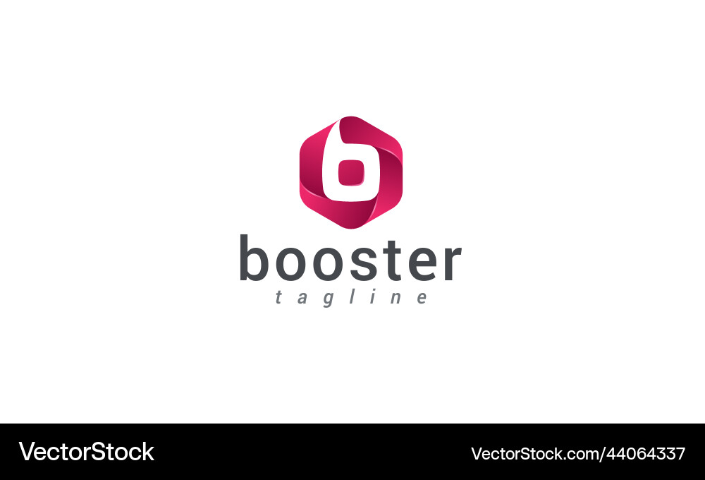Letter b creative 3d technological hexagonal logo Vector Image