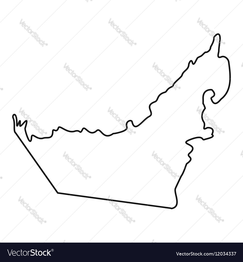 Map Of United Arab Emirates Icon Outline Style Vector Image 