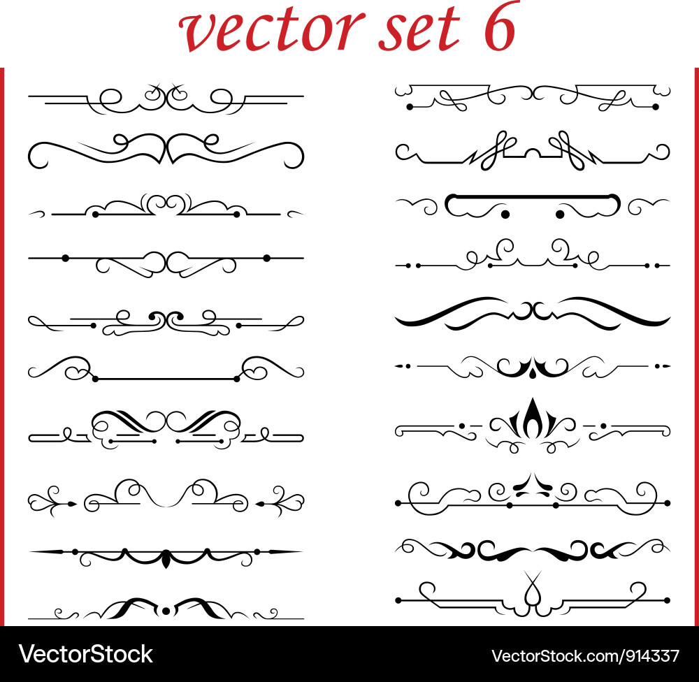 Set calligraphic design elements Royalty Free Vector Image