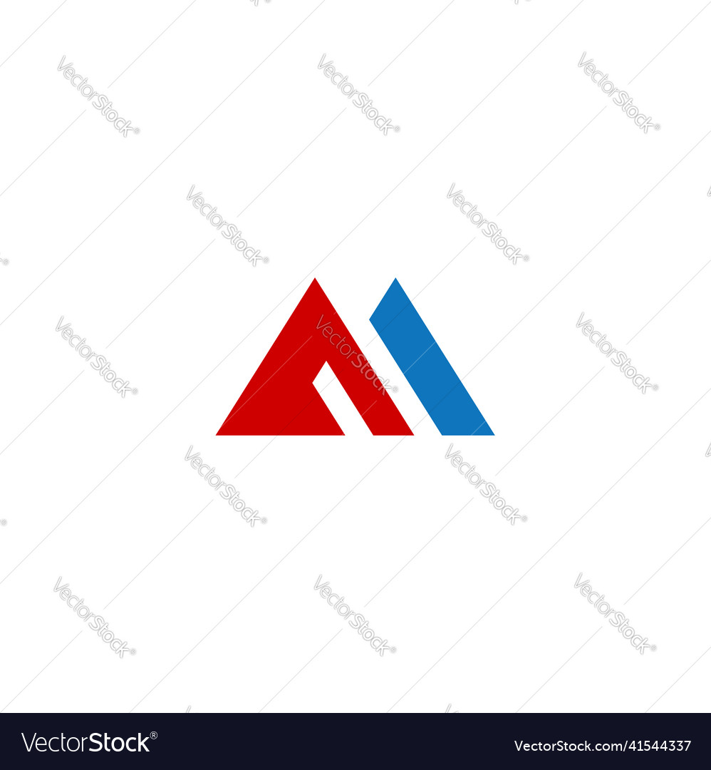 Triangle m shape line logo Royalty Free Vector Image