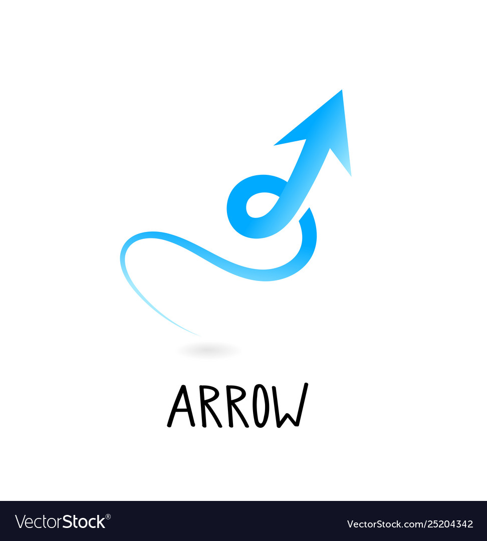 Arrow icon in trendy flat style isolated on grey vector image Arrow icon in trendy flat style isolated on grey