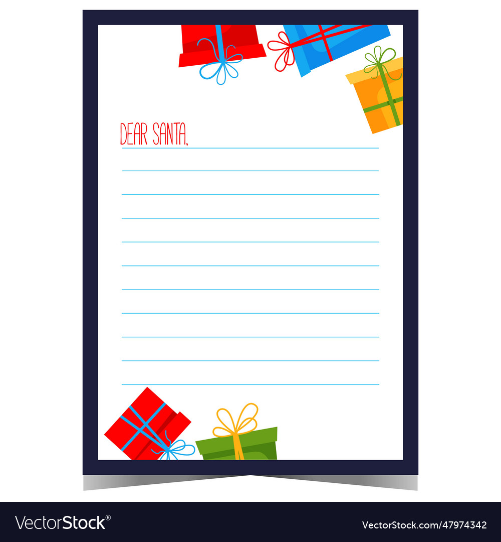 Christmas Letter To Santa Claus Royalty Free Vector Image