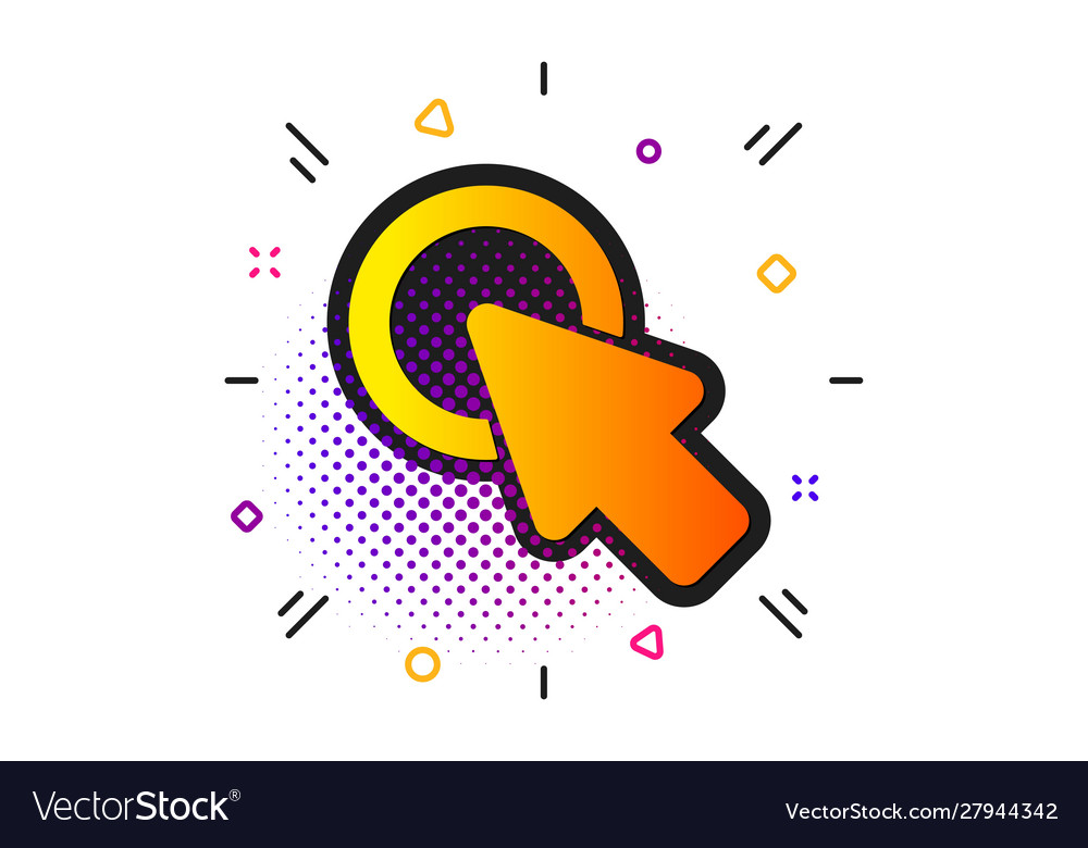 Click here icon push button sign Royalty Free Vector Image