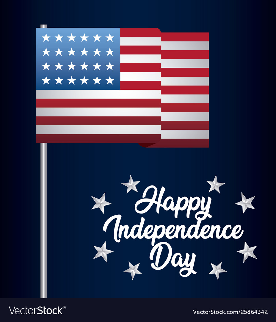 Happy independence day card with flag Royalty Free Vector