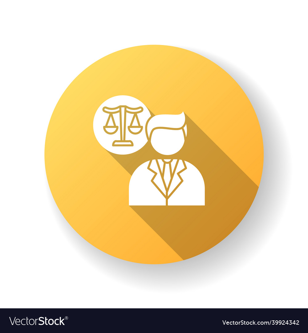 Legal services yellow flat design long shadow