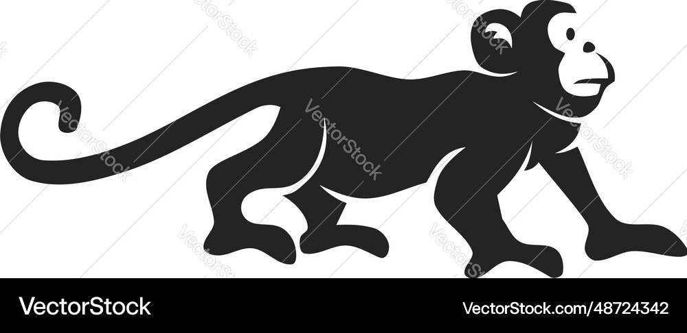 Monkey logo template isolated brand identity icon Vector Image