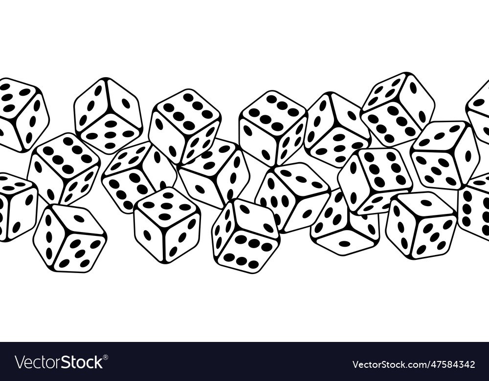 Pattern with playing dice game craps image vector image Pattern with playing dice game craps image