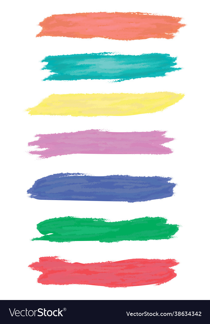 Various strokes color paint on white Royalty Free Vector