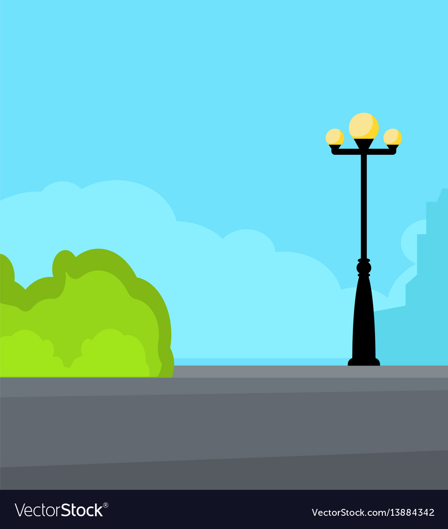 Vintage streetlight on the street Royalty Free Vector Image