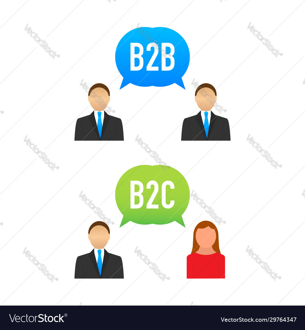 B2b And B2c Icon Business To Business Concept Vector Image