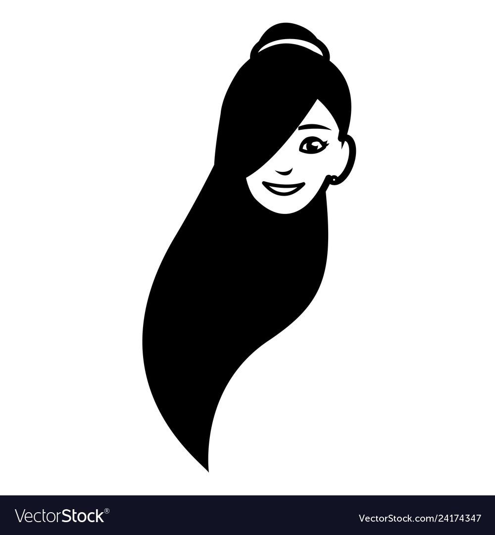 Beautiful woman head avatar character