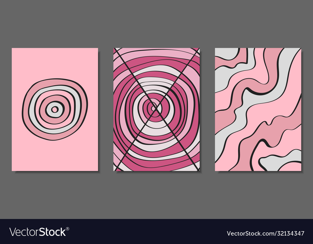 Covers set in hand drawn style abstract