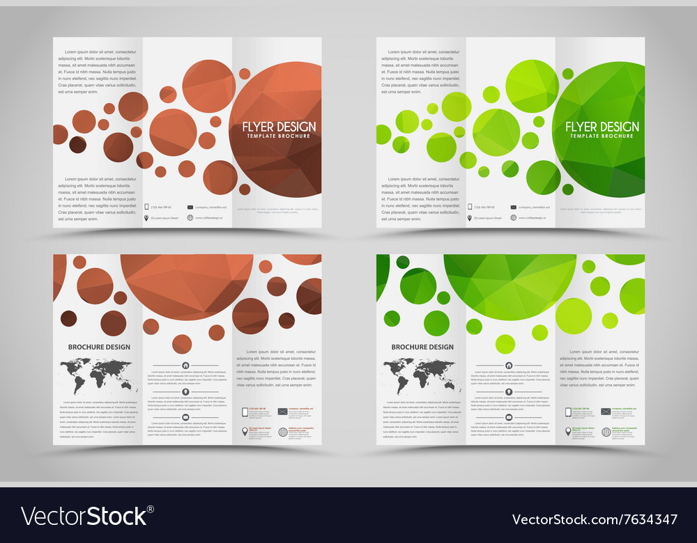 design folding brochures with polygonal elements vector image