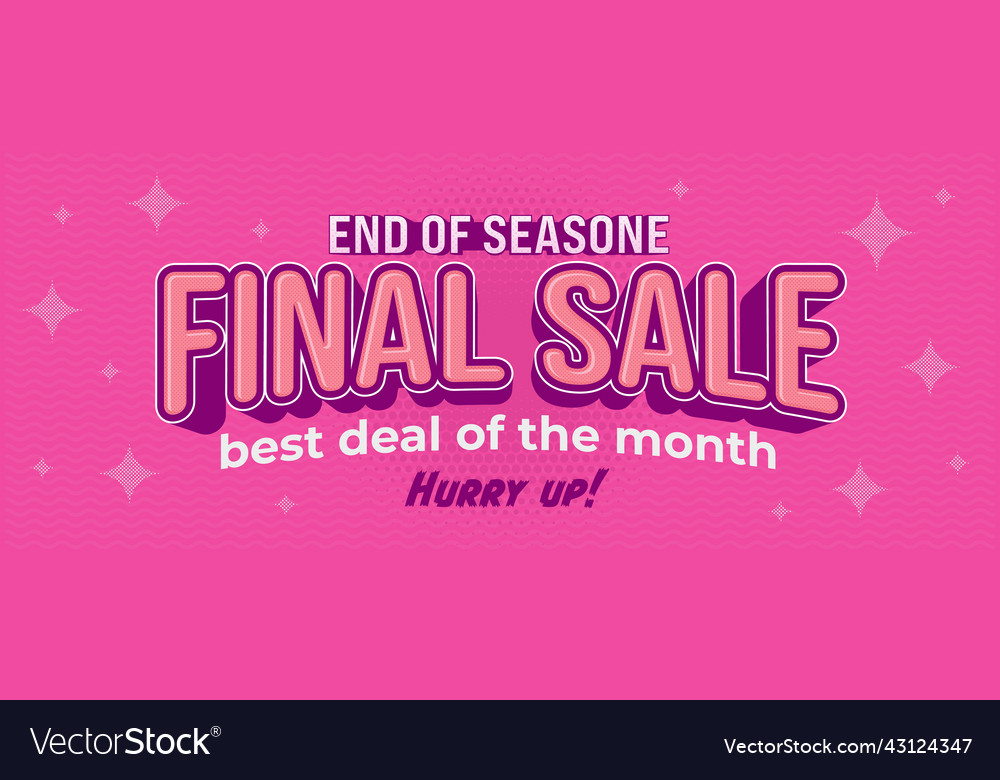 Final sale pink banner template