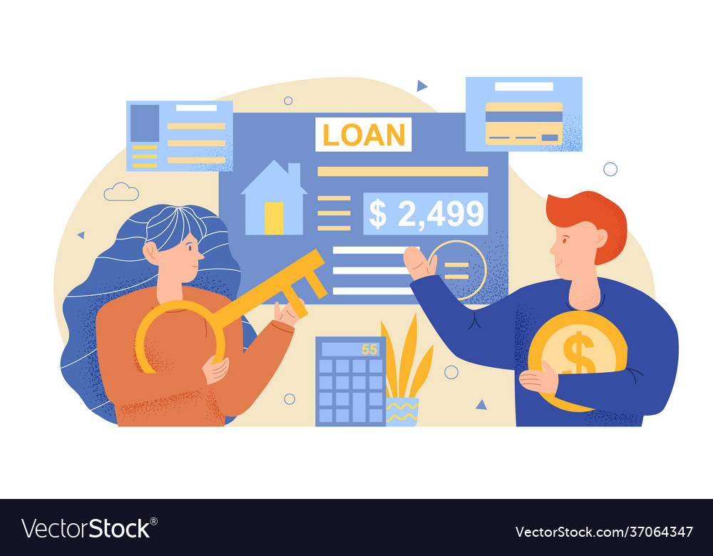 House loan or money investment to real estate vector image House loan or money investment to real estate