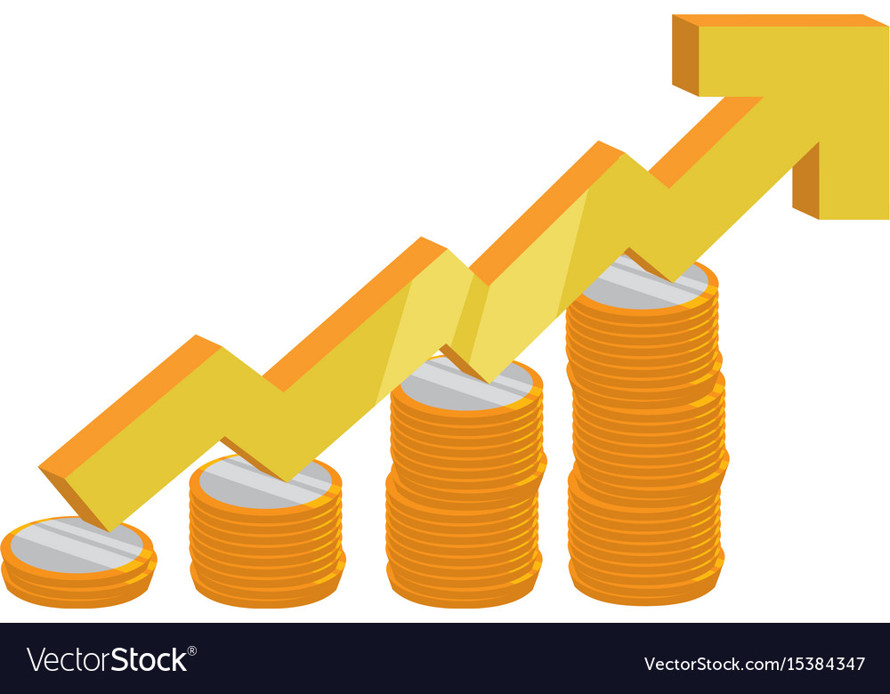 Increasing stats symbol Royalty Free Vector Image