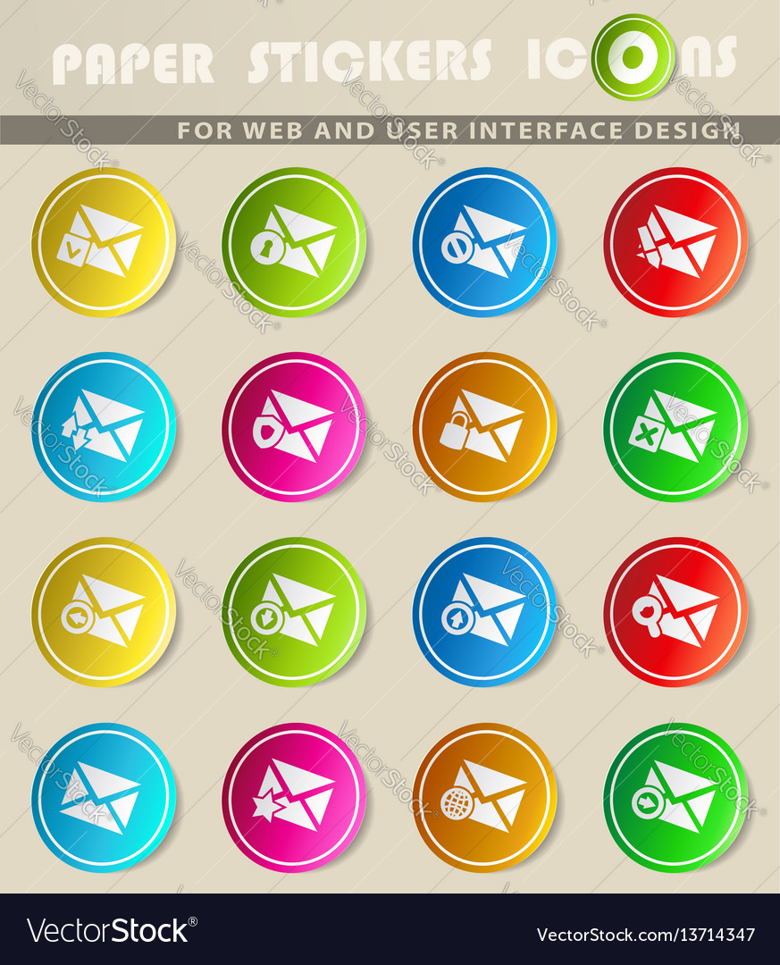 Mail and envelope icon set