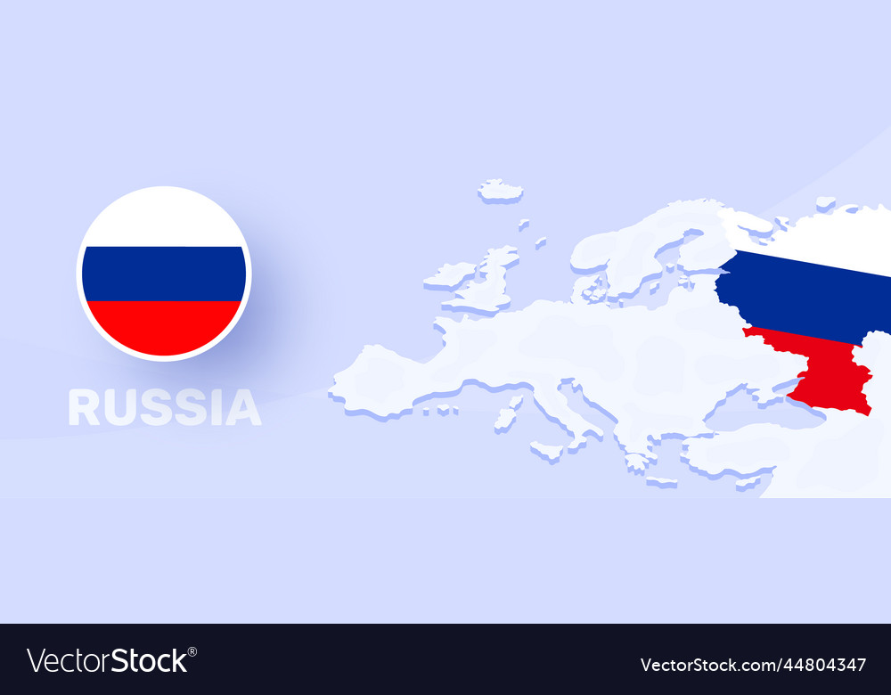 Hanging Russia flag in form of map. Russian Federation. National flag  concept., Stock vector