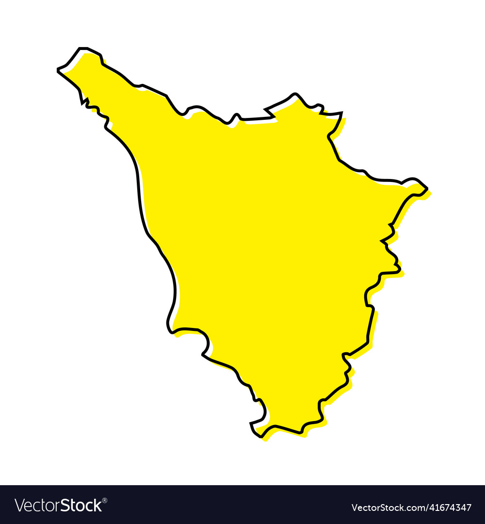 Simple outline map of tuscany is a region italy