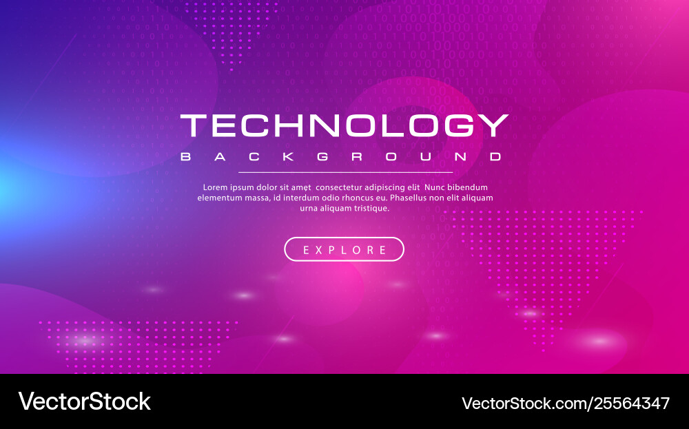Technology Banner Pink Purple Background Concept Vector Image