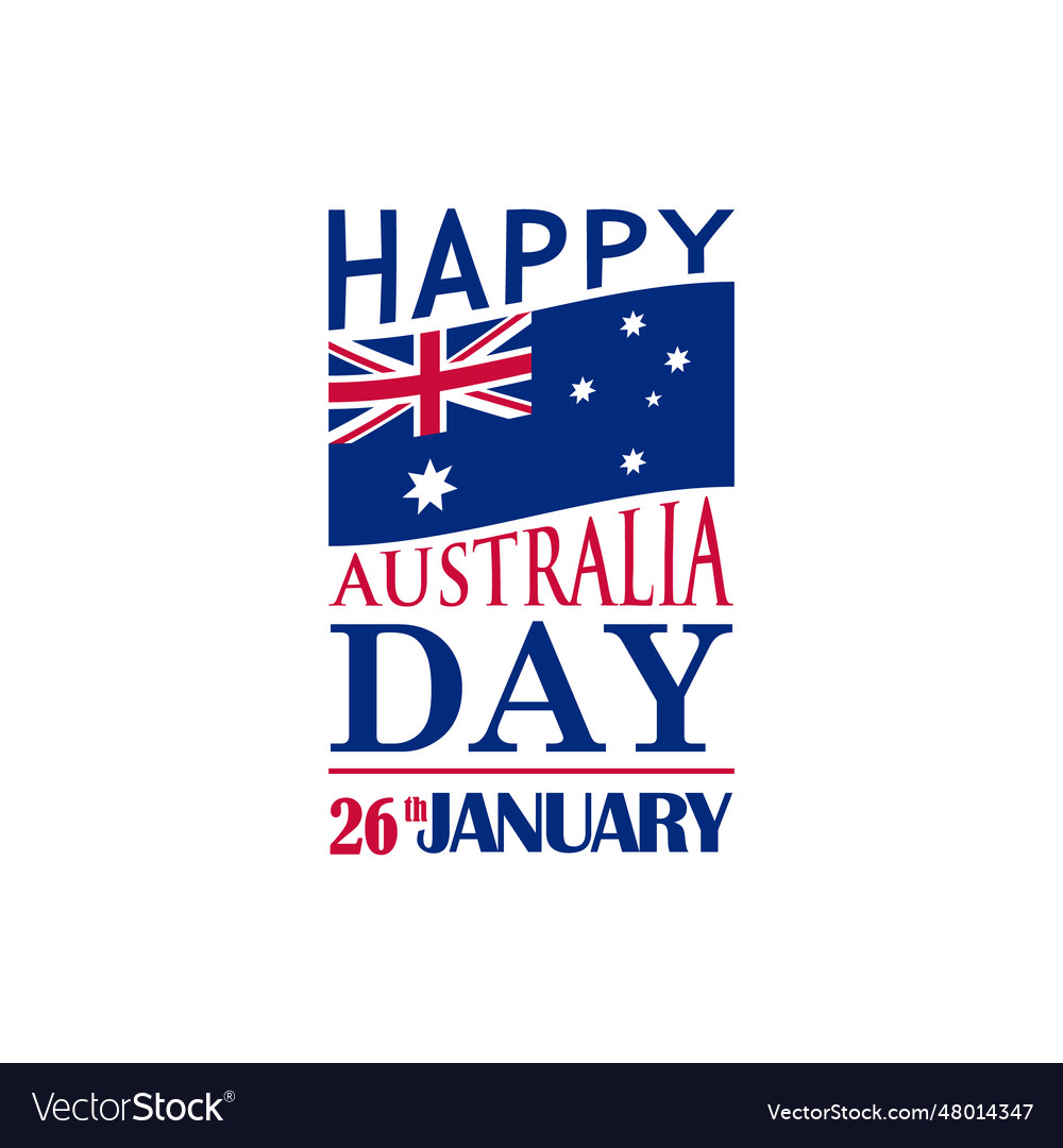 Typography festive banner for australia day 26th