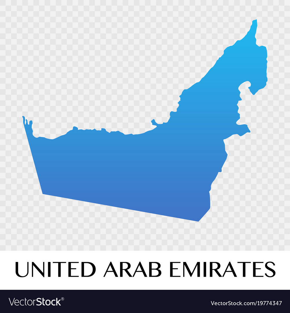 UAE Map. Emirates United Continent.