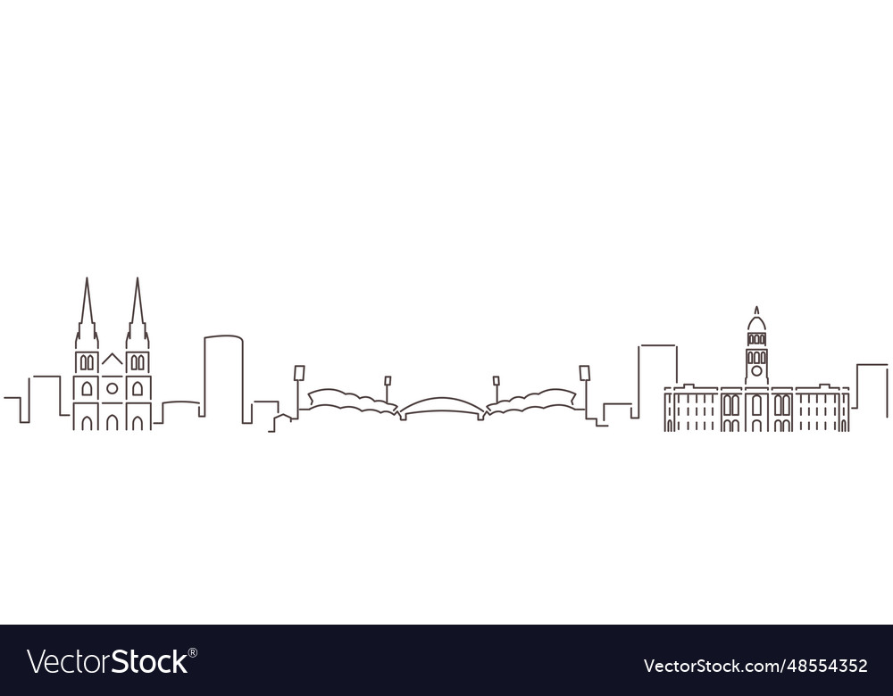 Adelaide dark line simple minimalist skyline with Vector Image