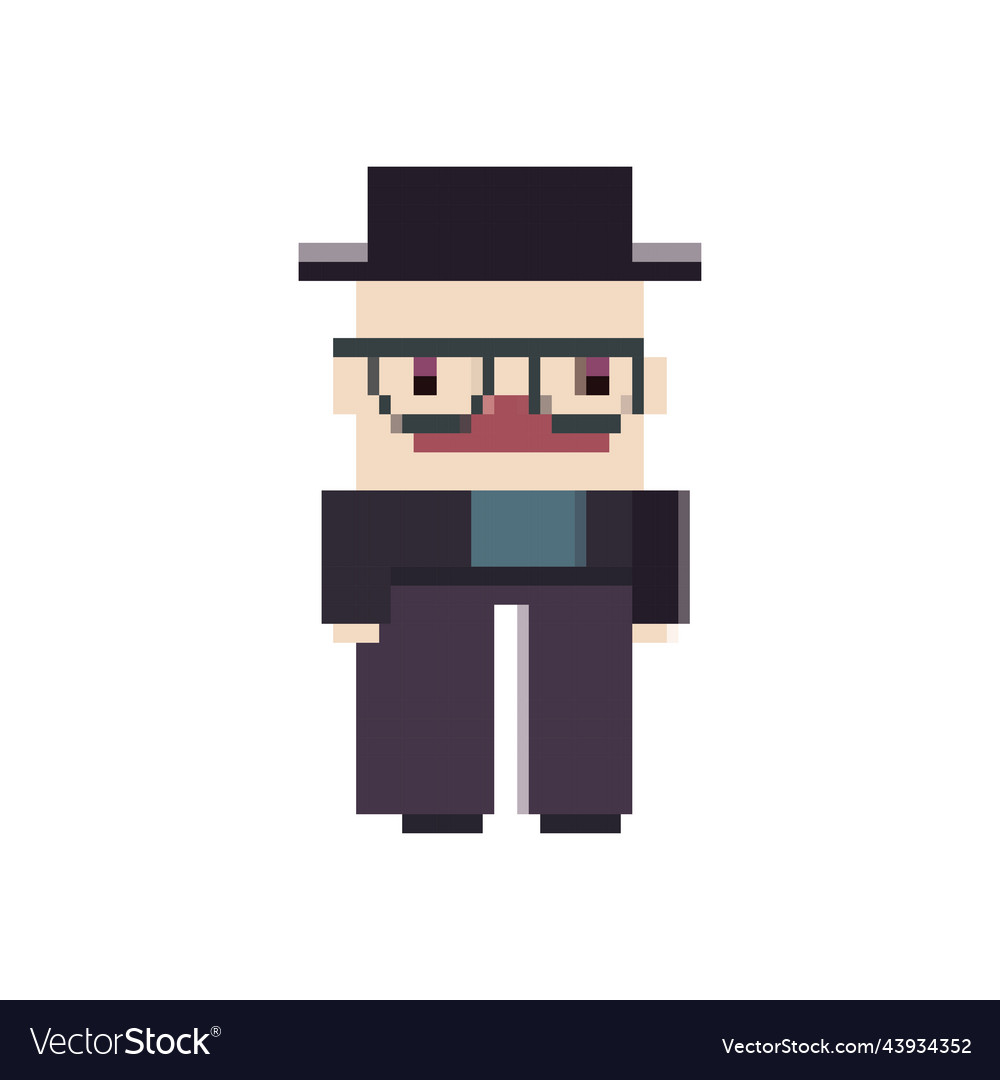 Cute flat 8-bit guy Royalty Free Vector Image - VectorStock