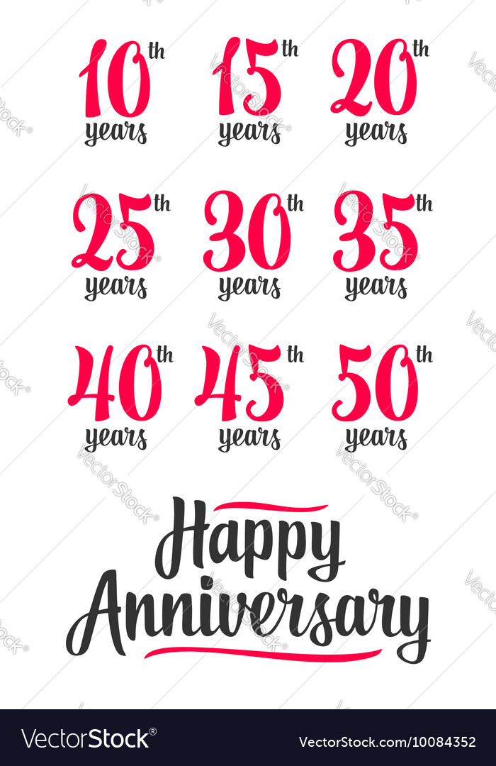 happy anniversary sign collection royalty free vector image happy anniversary sign