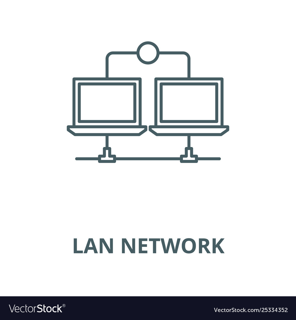 Lan network line icon linear concept Royalty Free Vector