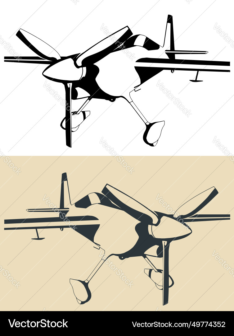 Light sport aircraft closeup Royalty Free Vector Image