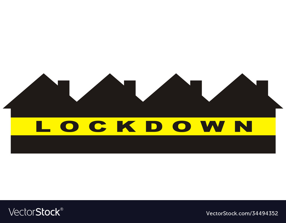 Lockdown schwarze Silhouette Stadt Ikone