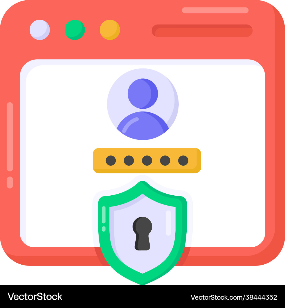 Protected login Royalty Free Vector Image - VectorStock