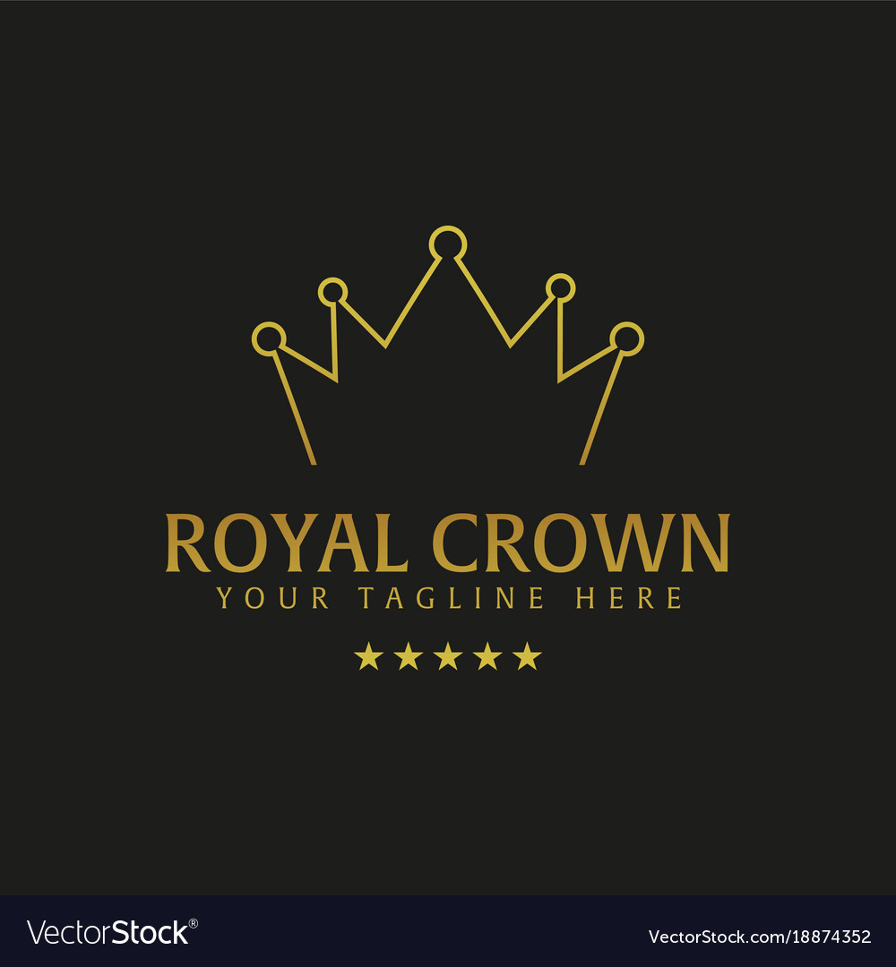 Royal crown hotel logo and emblem Royalty Free Vector Image