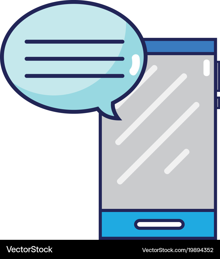 Smartphone technology with chat bubble message Vector Image
