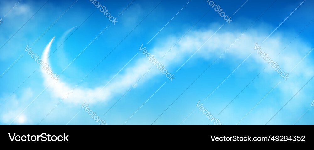 Smoke plain trail jet cloud speed line in air Vector Image