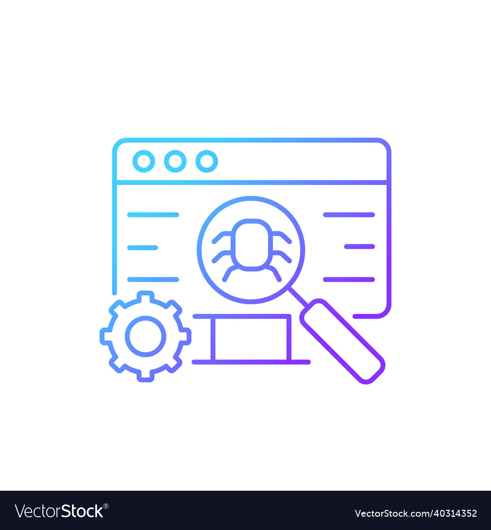 Software testing gradient linear icon vector image Software testing gradient linear icon