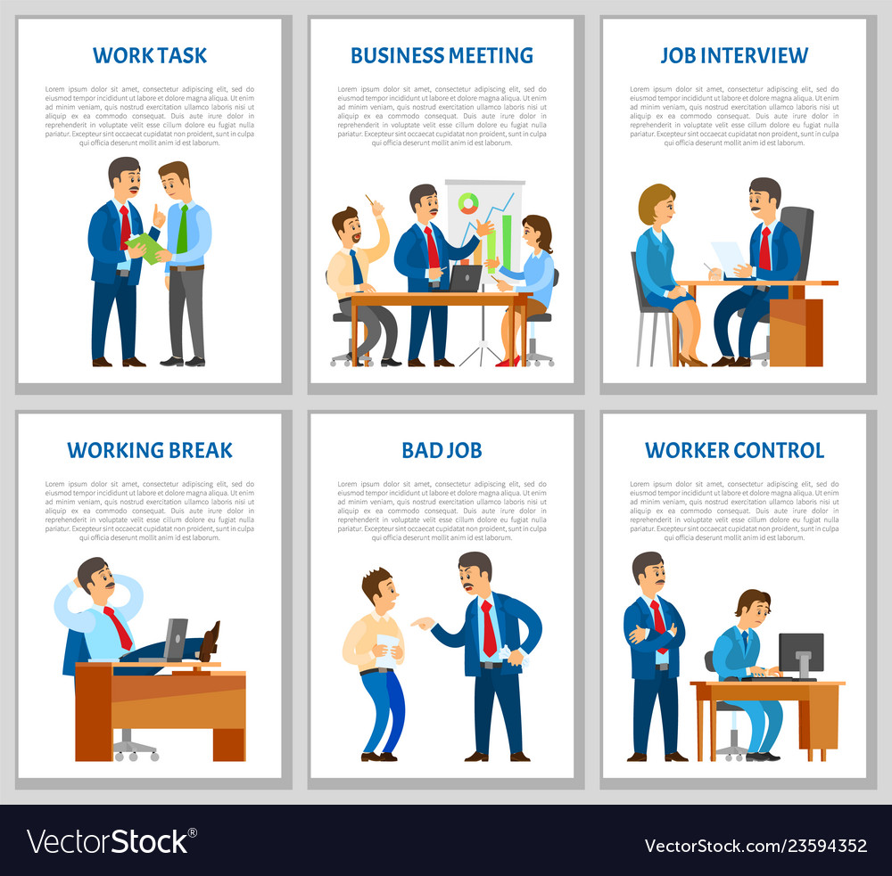 Work task and order of boss job interview Vector Image