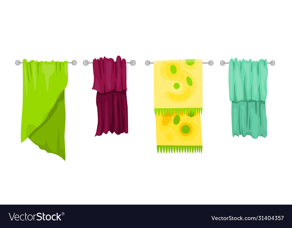 Bath towel cartoon towels set cloth towel Vector Image