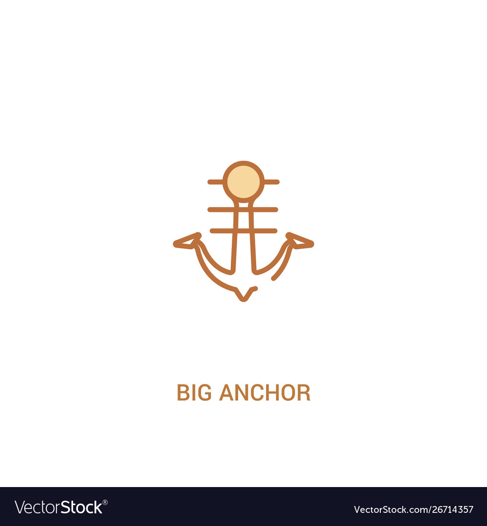 Big anchor concept 2 colored icon simple line