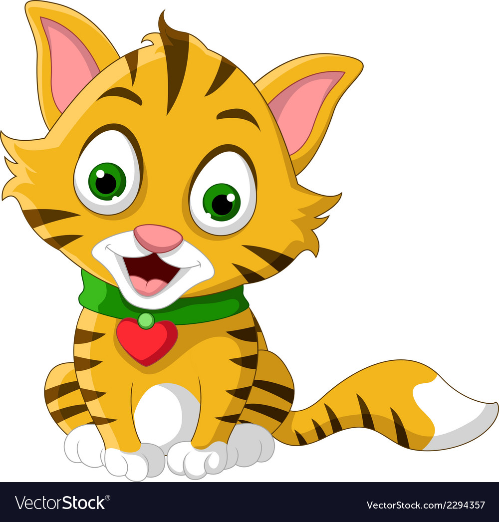 Cute little cat cartoon posing