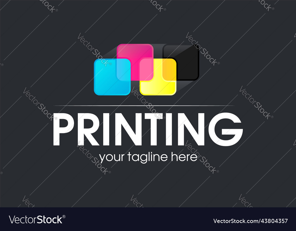 Digital print logo design template typography