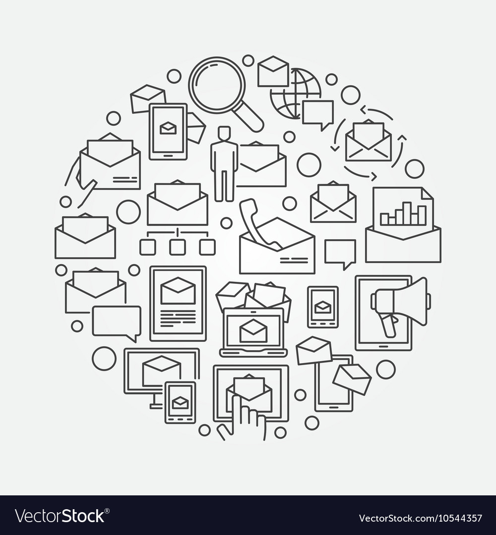 E-mail circular outline symbol