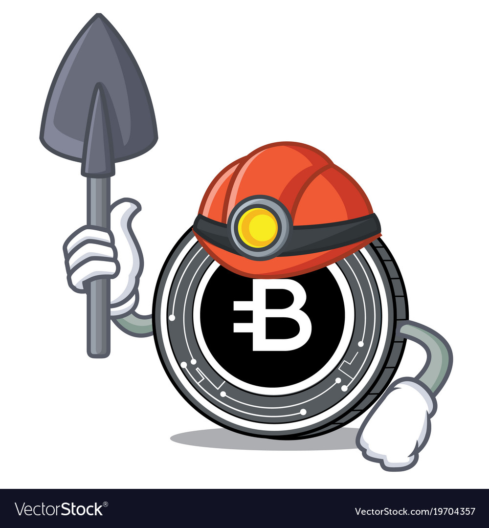 Miner bytecoin coin mascot cartoon