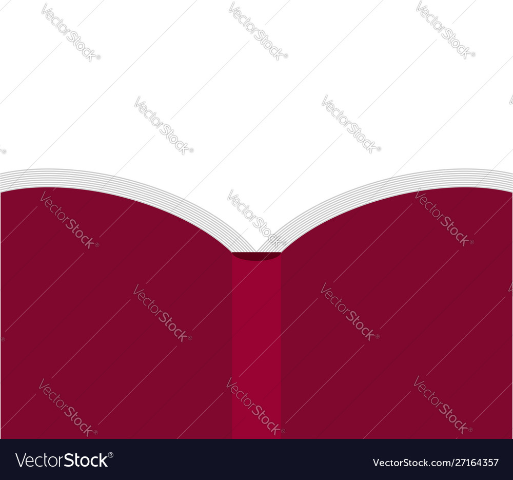 Open red book back isolated