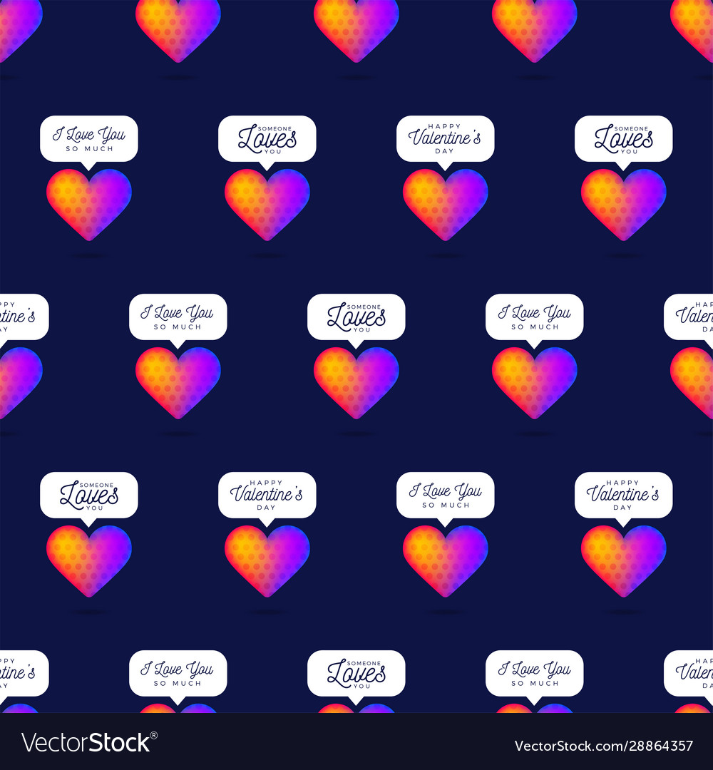 Reinbow gradient color heart seamless pattern