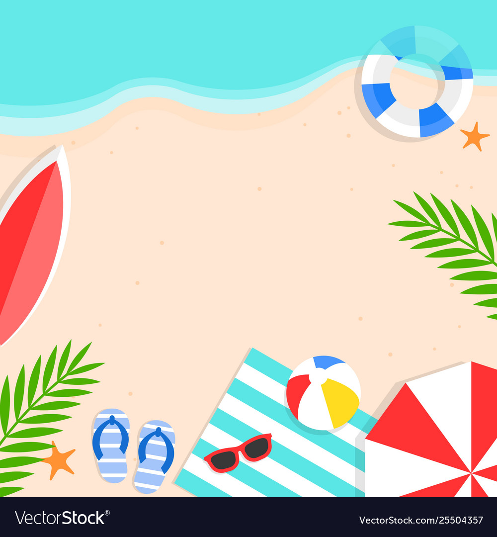 Summer time beach background Royalty Free Vector Image