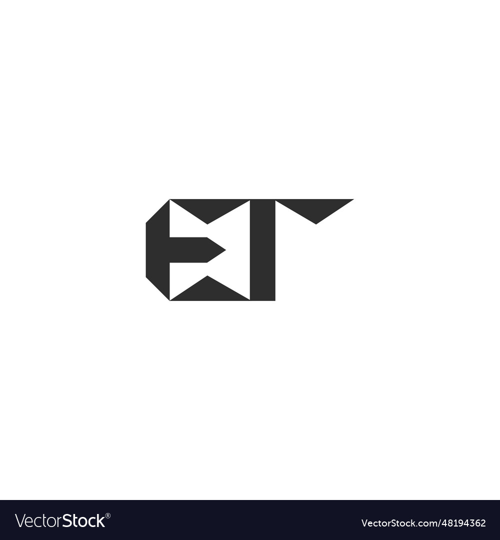 Alphabet initials logo te et t and e Royalty Free Vector