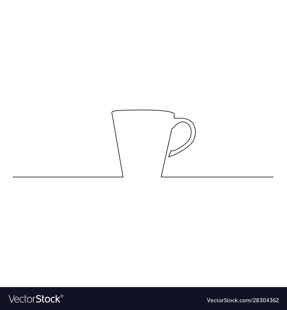 Continuous one line mug on table